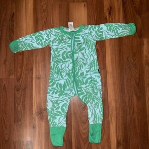 Bonds Green Leaf Print Kids Footie
